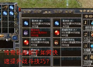 传奇私服新手如何快速提升战斗技巧? 传奇私服新手如何快速提升战斗技巧?