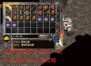 如何快速提升等级?传奇私服新手必看攻略 如何快速提升等级?传奇私服新手必看攻略